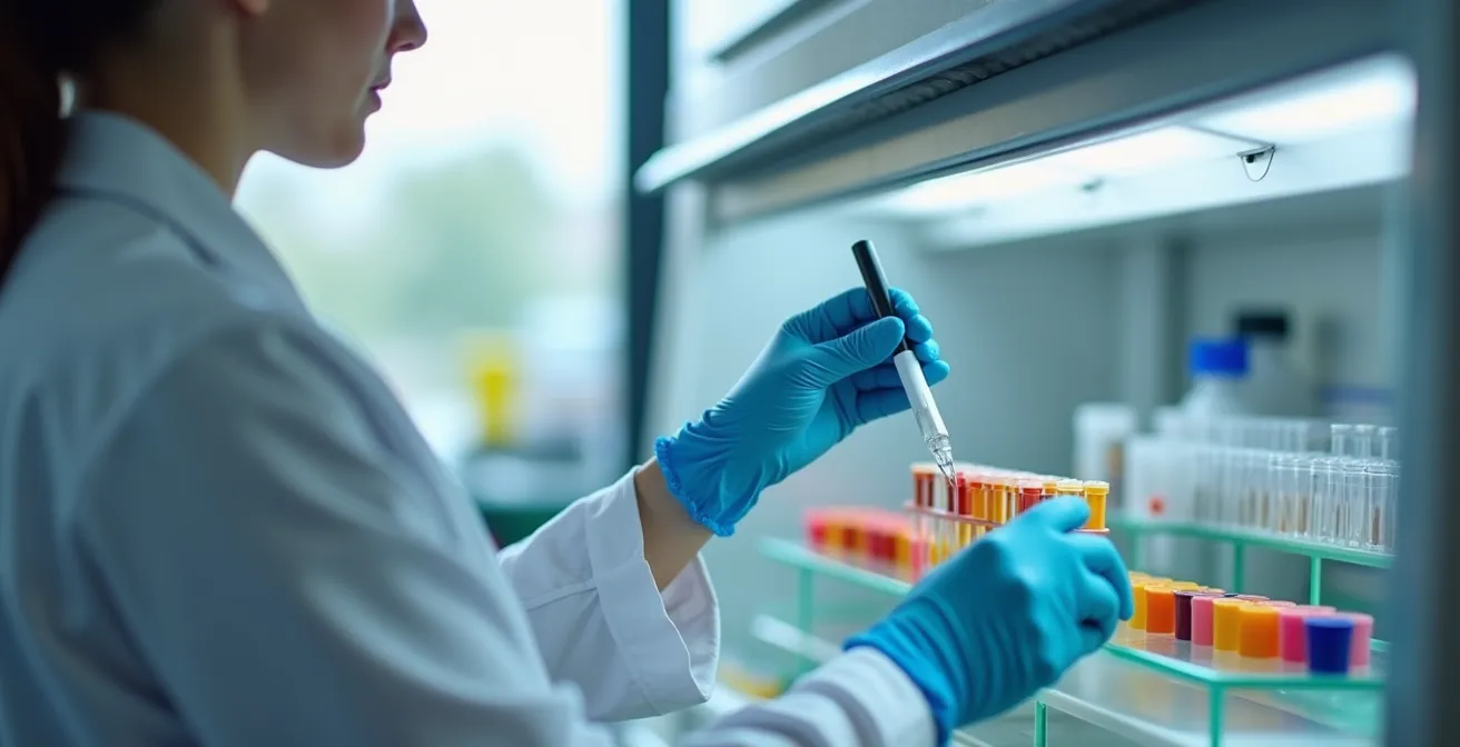 Wissenschaftler arbeitet mit CRISPR-Technologie in modernem Biolabor