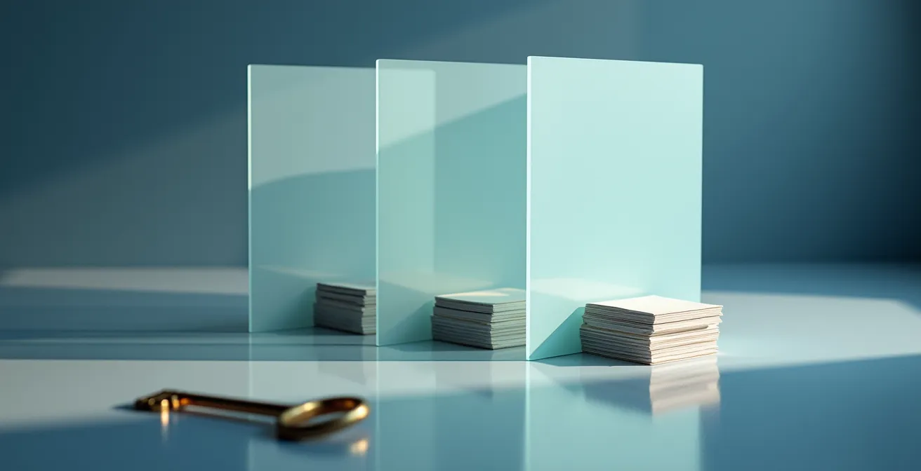 Abstrakte Visualisierung verschiedener Paywall-Strategien für digitale Medien