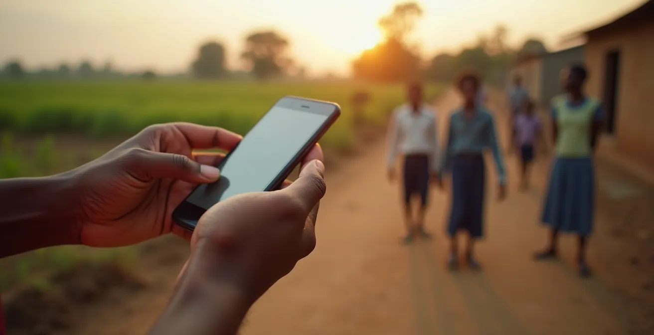Minimalistische Darstellung einer digitalen Feedback-Schleife mit natürlichen Elementen