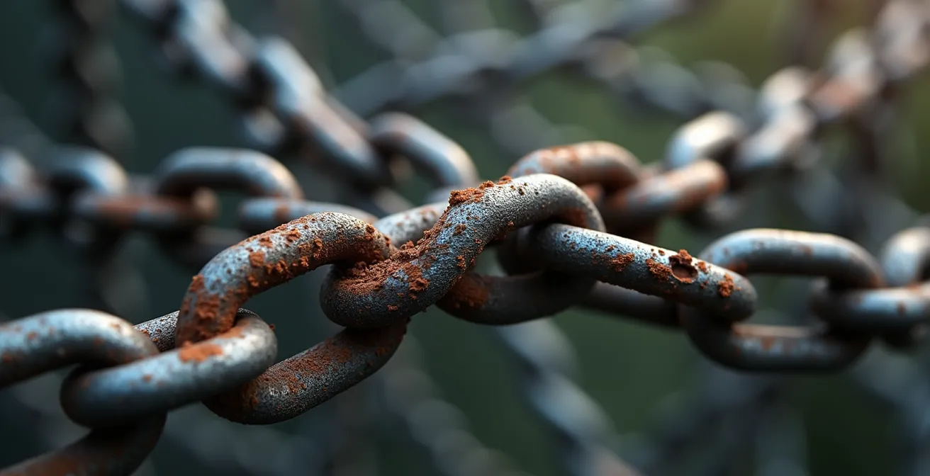 Makroaufnahme eines vernetzten Systems als Metapher für Lieferkettenabhängigkeiten